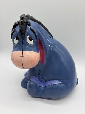 Disney Blue Eeyore Ceramic Coin / Piggy Bank vintage